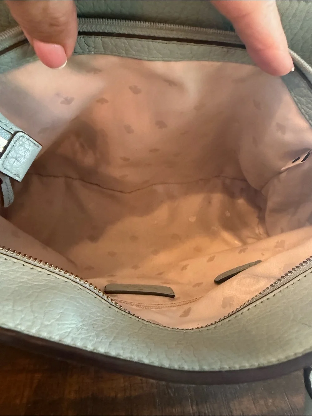 Kate Spade Light Blue Pebbled Leather Satchel with Shoulder Strap